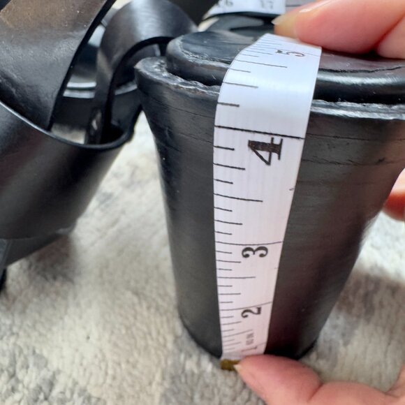 Ann Demeulemeester Black Leather Strappy Platform Heels - Picture 10 of 10